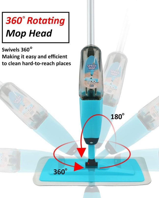 Microfiber Pad • Spray Mop with 360° Swivel Head