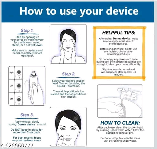 Blackhead Remover Device with 4 Suction Heads